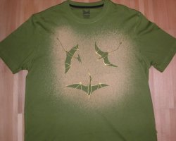 Triko zelen s ptakojetry